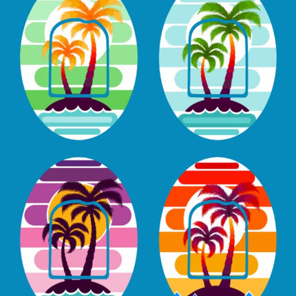 SUNSET PALMS OVAL 4 PATCH SET