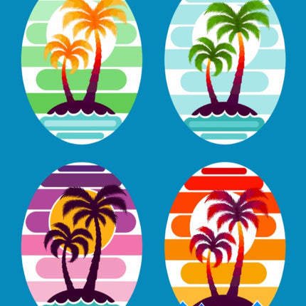SUNSET PALMS OVAL 4 PATCH SET