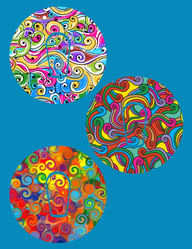 SWIRLS ABSTRACT CIRCULAR 3 PATCH SET