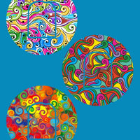 SWIRLS ABSTRACT CIRCULAR 3 PATCH SET