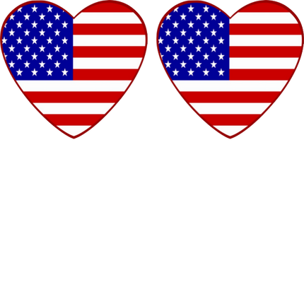 United States Flag Heart Shaped - 2 Pack (same device)