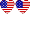 United States Flag Heart Shaped - 2 Pack (same device)