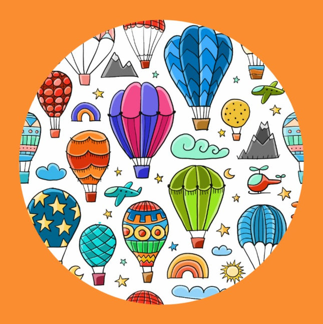 UP UP & AWAY HOT AIR BALLOON CIRCULAR PATCH