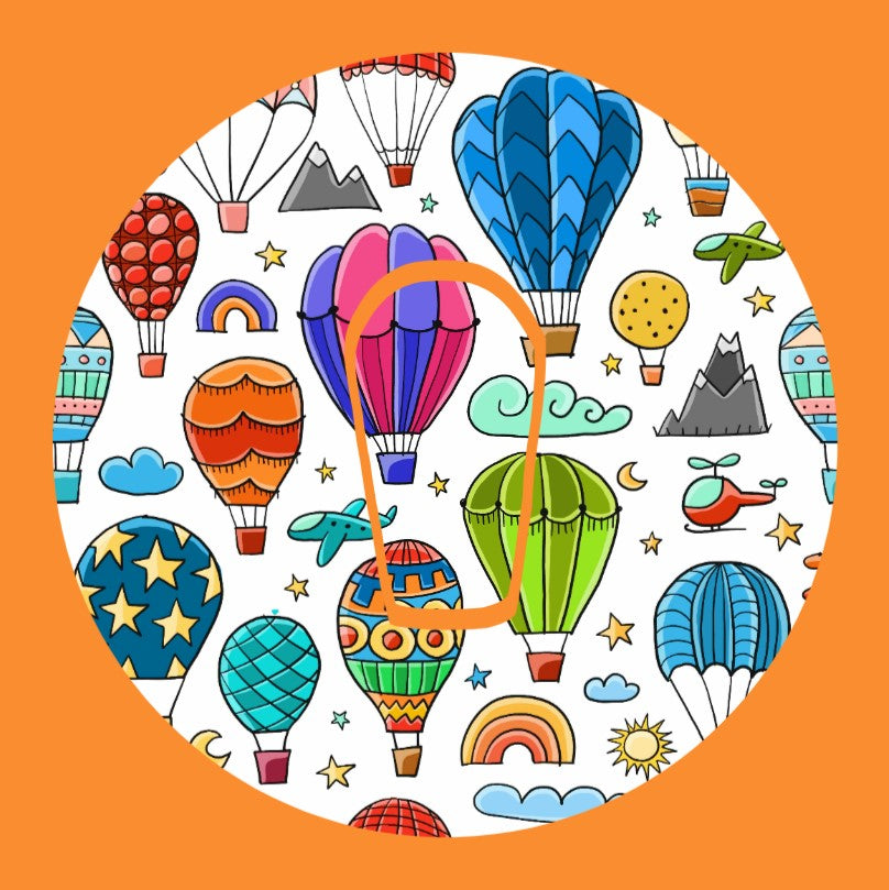 UP UP & AWAY HOT AIR BALLOON CIRCULAR PATCH