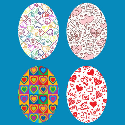 VALENTINE 4 PACK OVAL PATCHES