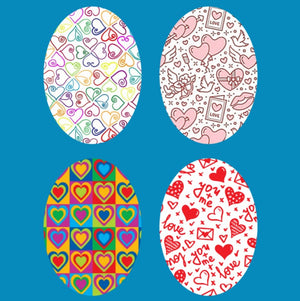 VALENTINE 4 PACK OVAL PATCHES