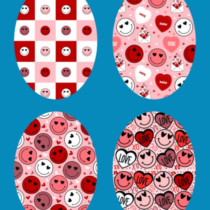 VALENTINE SMILEYS 4 PATCH SET
