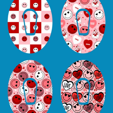 VALENTINE SMILEYS 4 PATCH SET