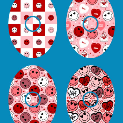 VALENTINE SMILEYS 4 PATCH SET