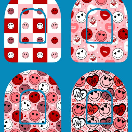 VALENTINE SMILEYS 4 PATCH SET