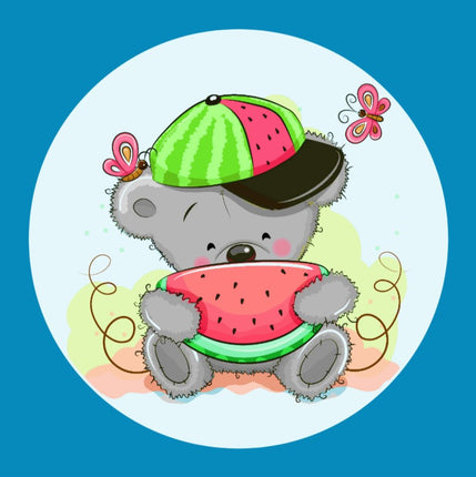 WATERMELON BEAR CIRCULAR PATCH