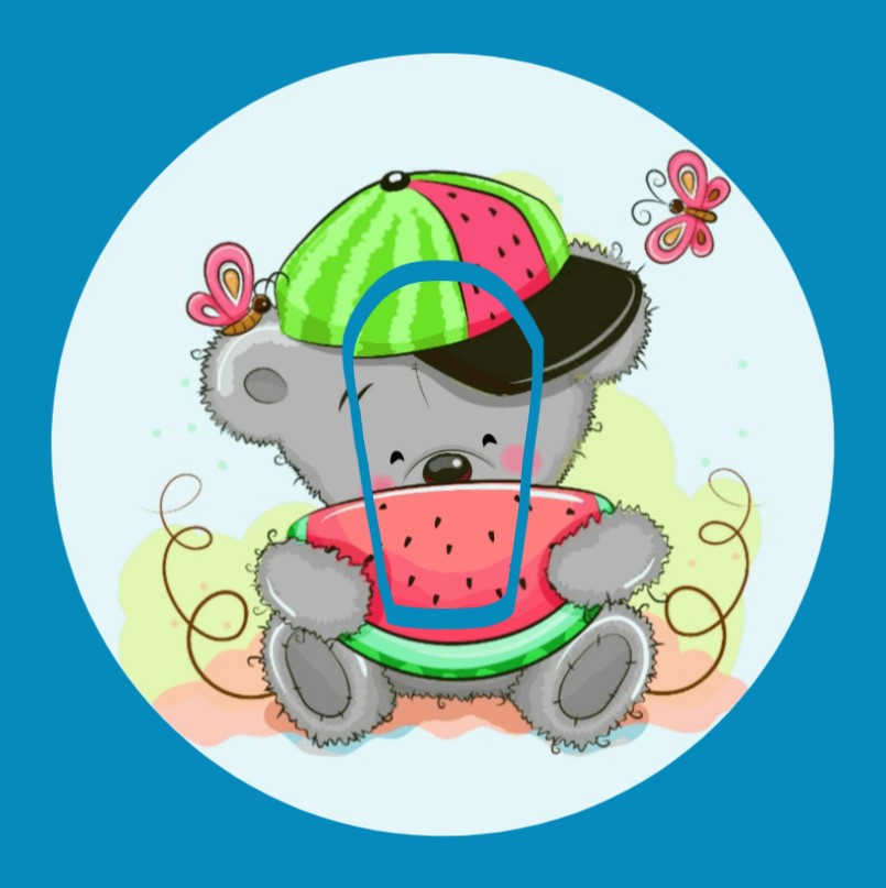 WATERMELON BEAR CIRCULAR PATCH