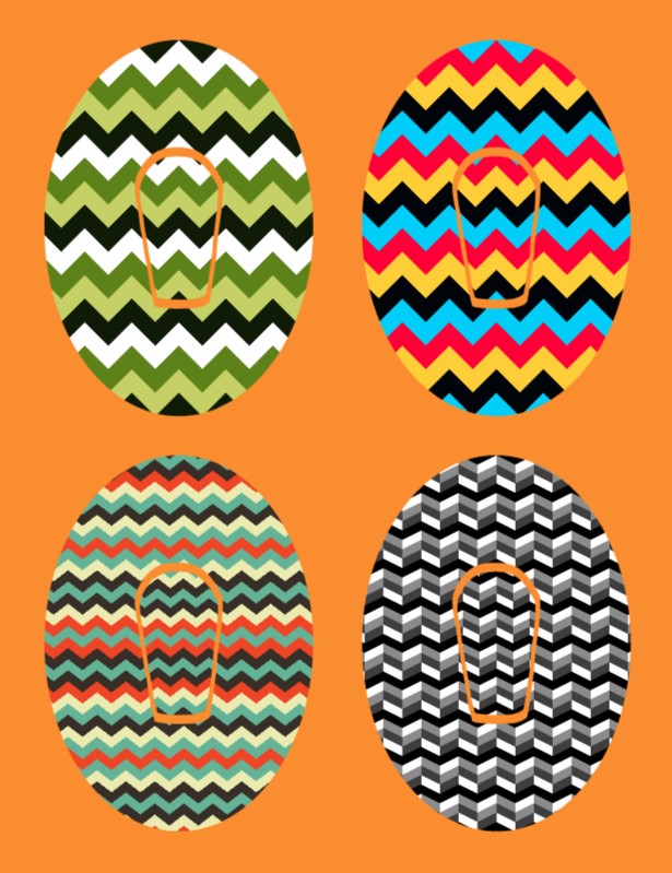 WAVY LINES OVAL 4 PATCH SET