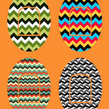 WAVY LINES OVAL 4 PATCH SET