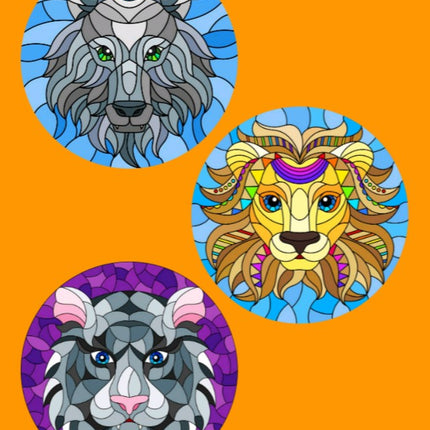 WILD KINGDOM STAINED GLASS CIRCULAR 3 PATCH SET