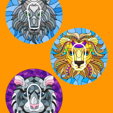 WILD KINGDOM STAINED GLASS CIRCULAR 3 PATCH SET