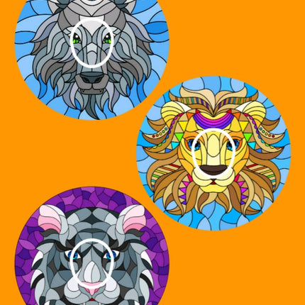 WILD KINGDOM STAINED GLASS CIRCULAR 3 PATCH SET