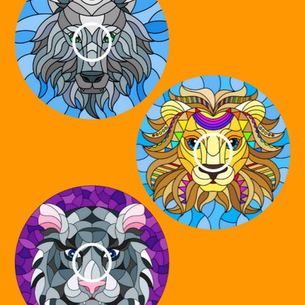 WILD KINGDOM STAINED GLASS CIRCULAR 3 PATCH SET