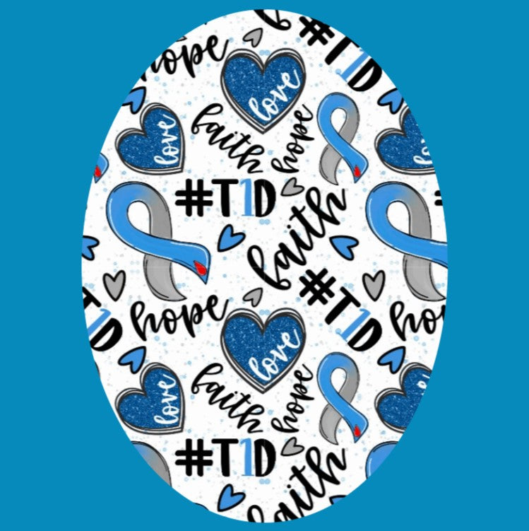 Type One Hope FAITH HOPE & T1D (TYPE ONE DIABETES) OVAL PATCH – The Sugar Patch