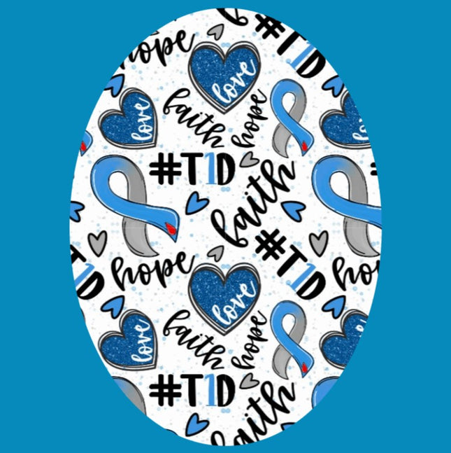 FAITH HOPE & T1D (TYPE ONE DIABETES) OVAL PATCH