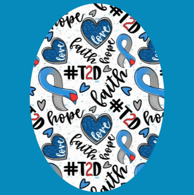 FAITH HOPE & T2D (TYPE TWO DIABETES) OVAL PATCH