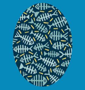 FISHBONES OVAL PATCH