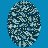 FISHBONES OVAL PATCH