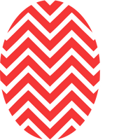 Red Chevron Oval