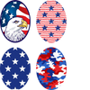 Red White & Blue Ovals - 4 Pack (for same device)