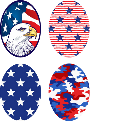 Red White & Blue Ovals - 4 Pack (for same device)