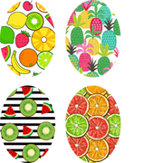 Tropical Fruit Oval - 4 Pack (same device cut)